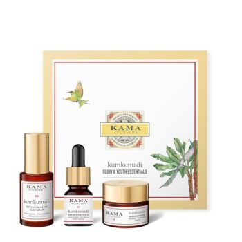 Kama Ayurveda Kumkumadi Glow Discovery Set / 3 piece Skincare Sample Set