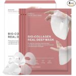 Bio-Collagen Overnight Mask, 4 Pack Facial Collagen Lifting Hydrogel Masks, Pore Minimizing, Reduce Wrinkles, Overnight Hydrating,Enhanced Skin Elasticity, Korean Skincare Masks Get Glass Skin