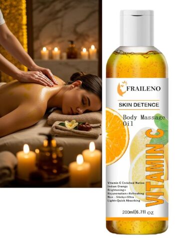 Sensual Vitamin C Body Massage Oil for Romantic Spa Nights, Soft Touch Glow & Deep Relaxation 200ml